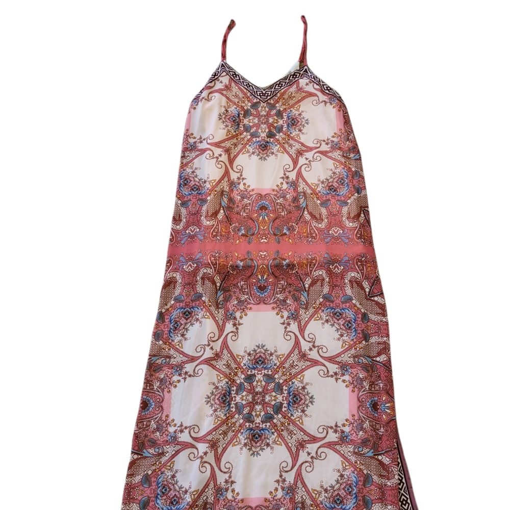 NWOT Flying Tomato Anthropologie Mosaic Pattern Maxi Slit Dress sz M